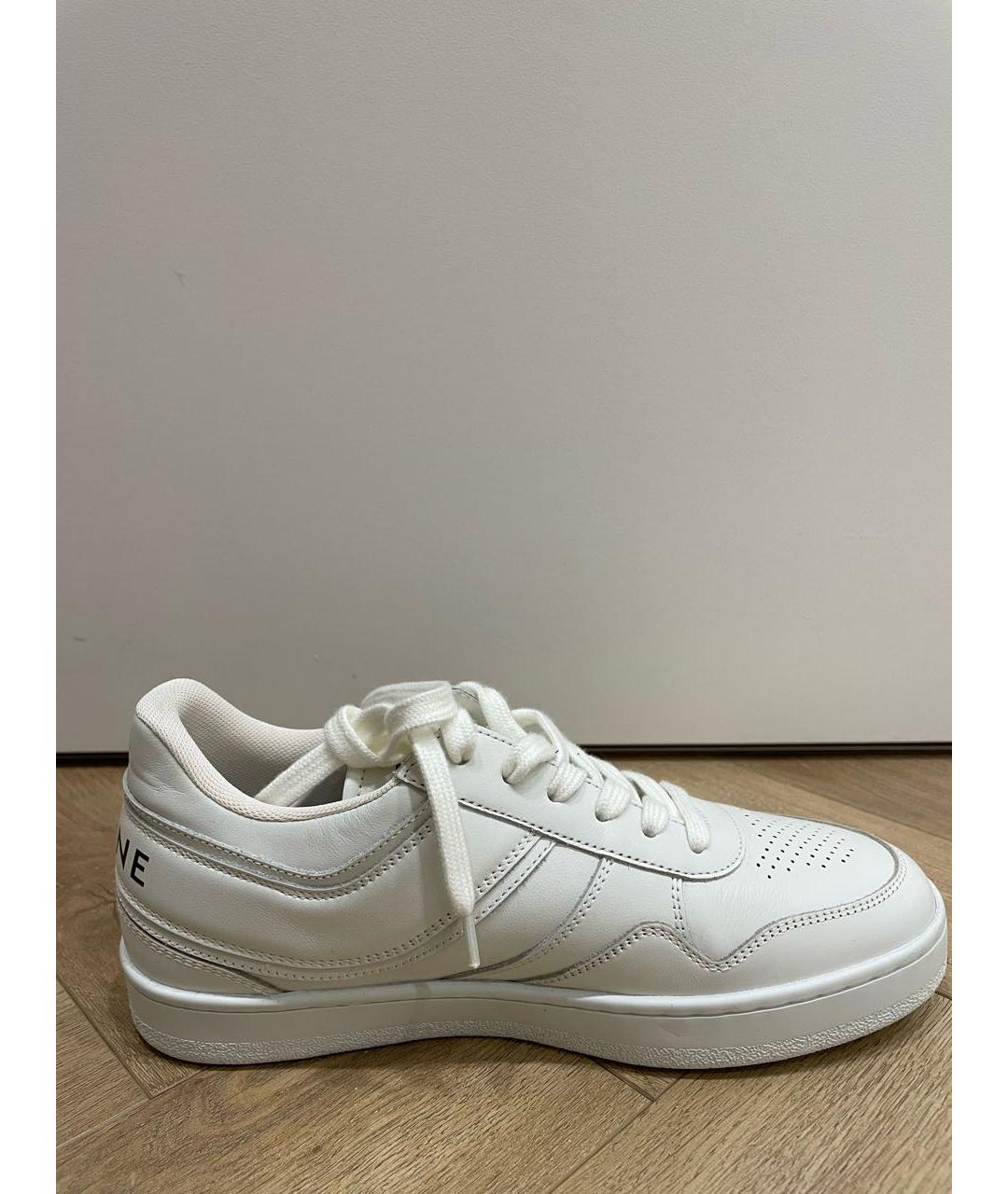 CELINE Белые кожаные кроссовки, фото 7