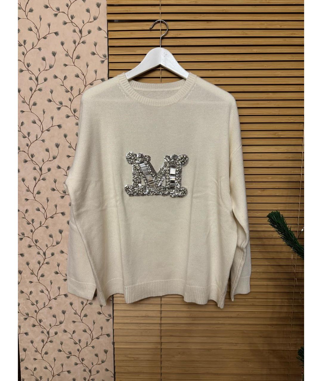 MAX MARA Белый кашемировый джемпер / свитер, фото 2