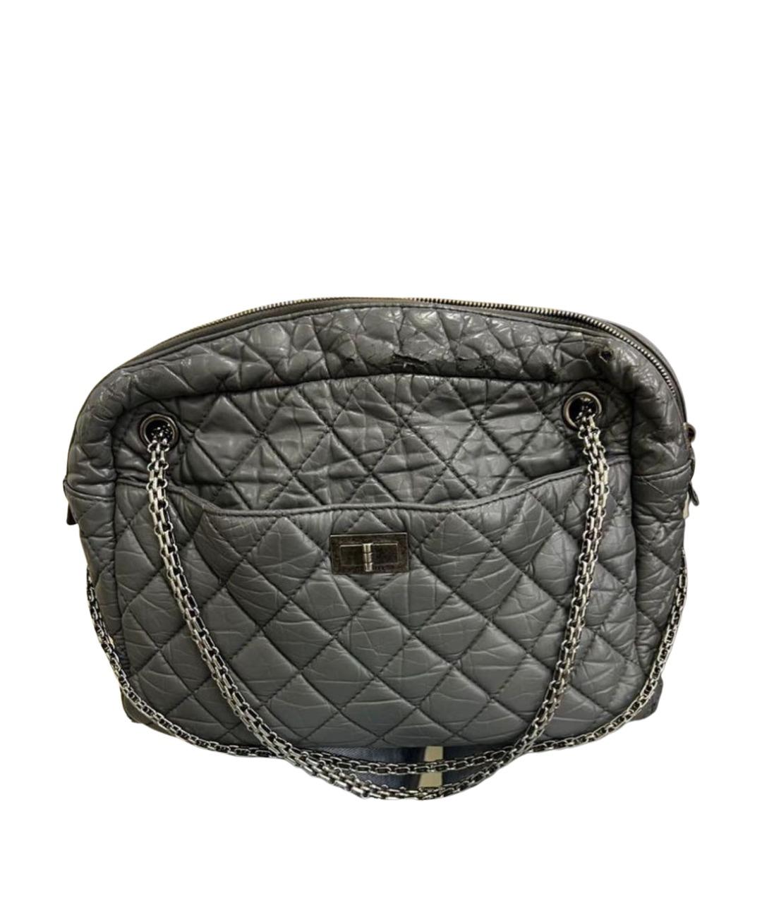 CHANEL Серая кожаная сумка через плечо, фото 1