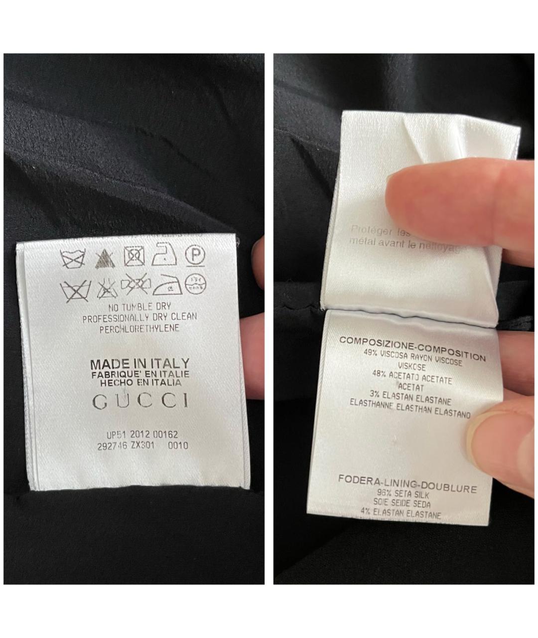 GUCCI Черная вискозная блузы, фото 7