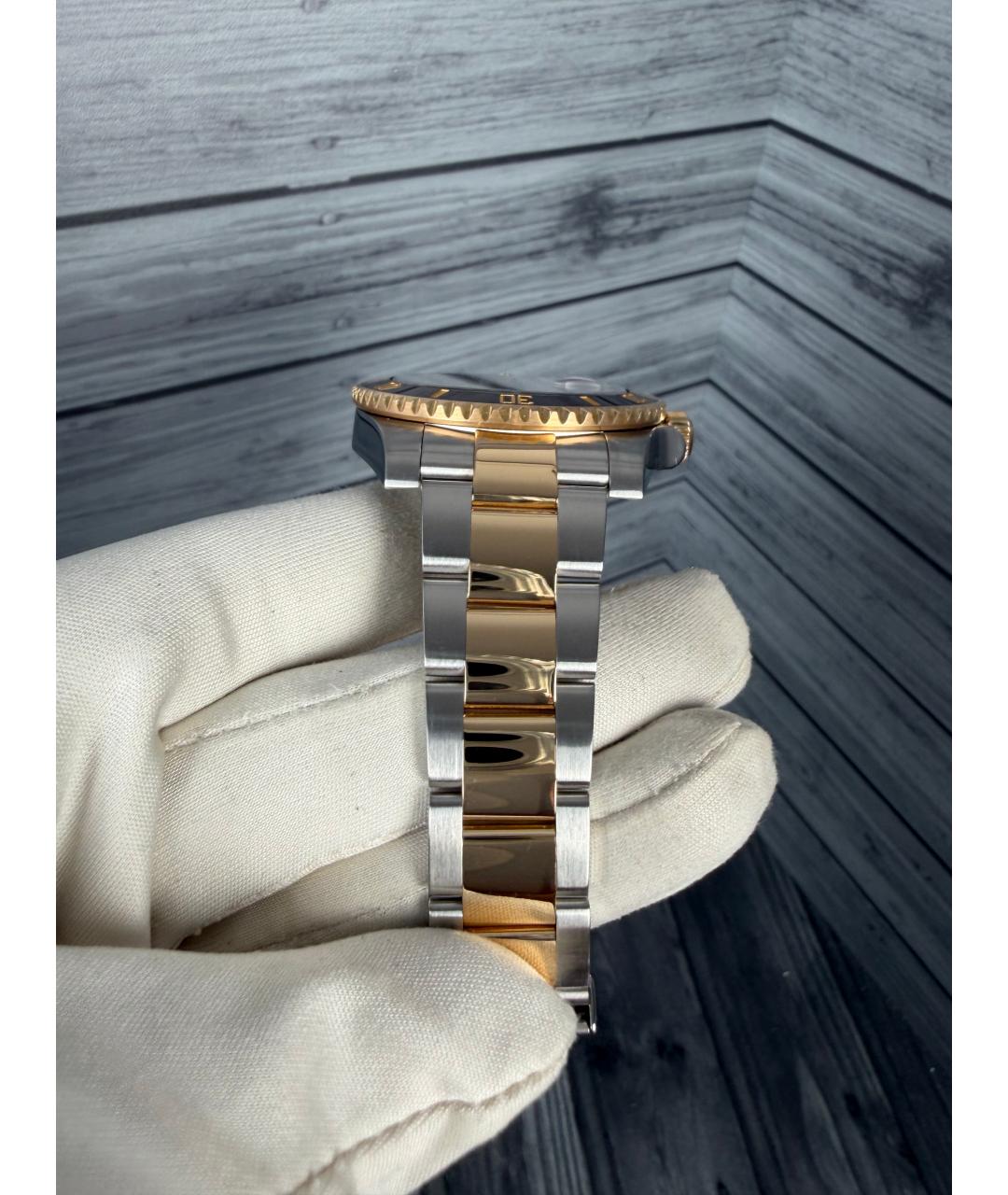 ROLEX Черные часы из желтого золота, фото 6