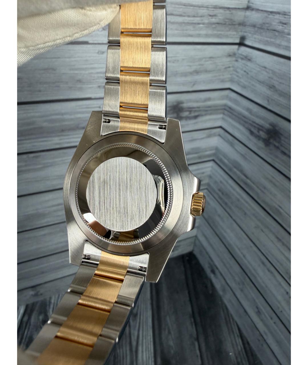 ROLEX Черные часы из желтого золота, фото 8