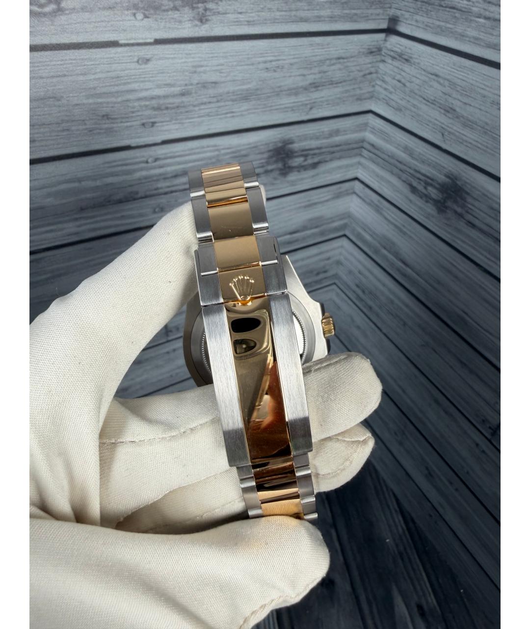 ROLEX Черные часы из желтого золота, фото 9