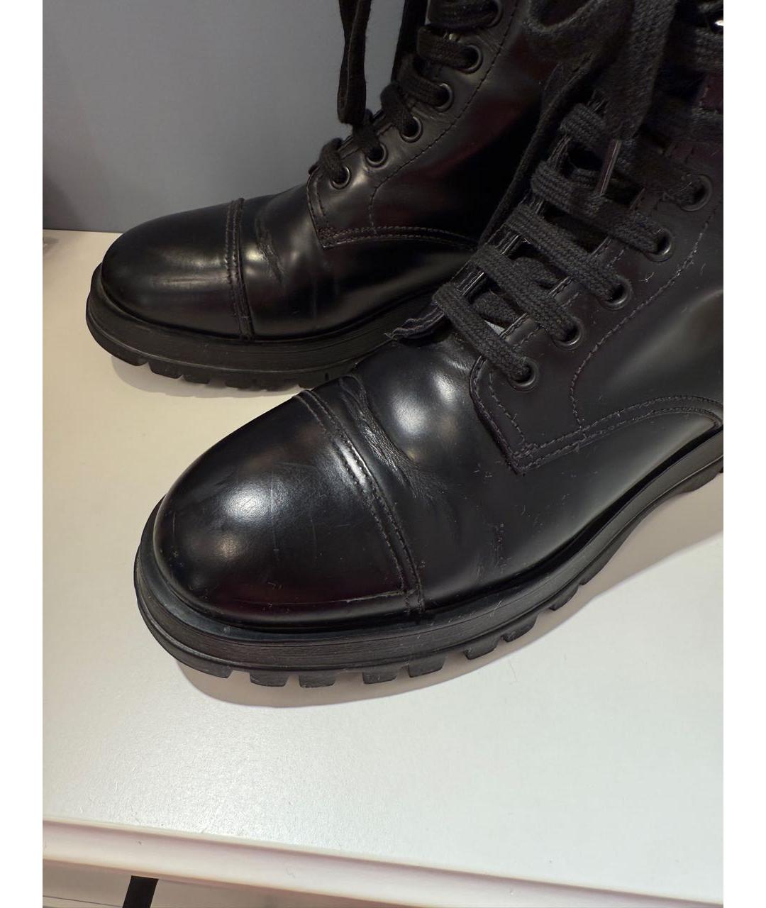 PRADA Черные кожаные ботинки, фото 8