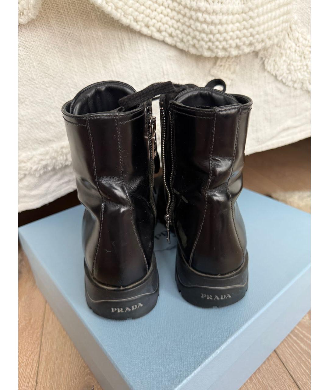 PRADA Черные кожаные ботинки, фото 4