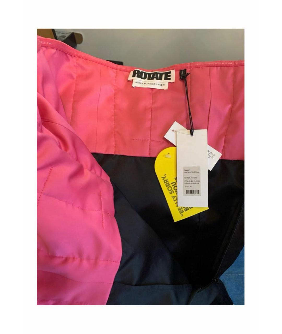 ROTATE Черное атласное вечернее платье, фото 4