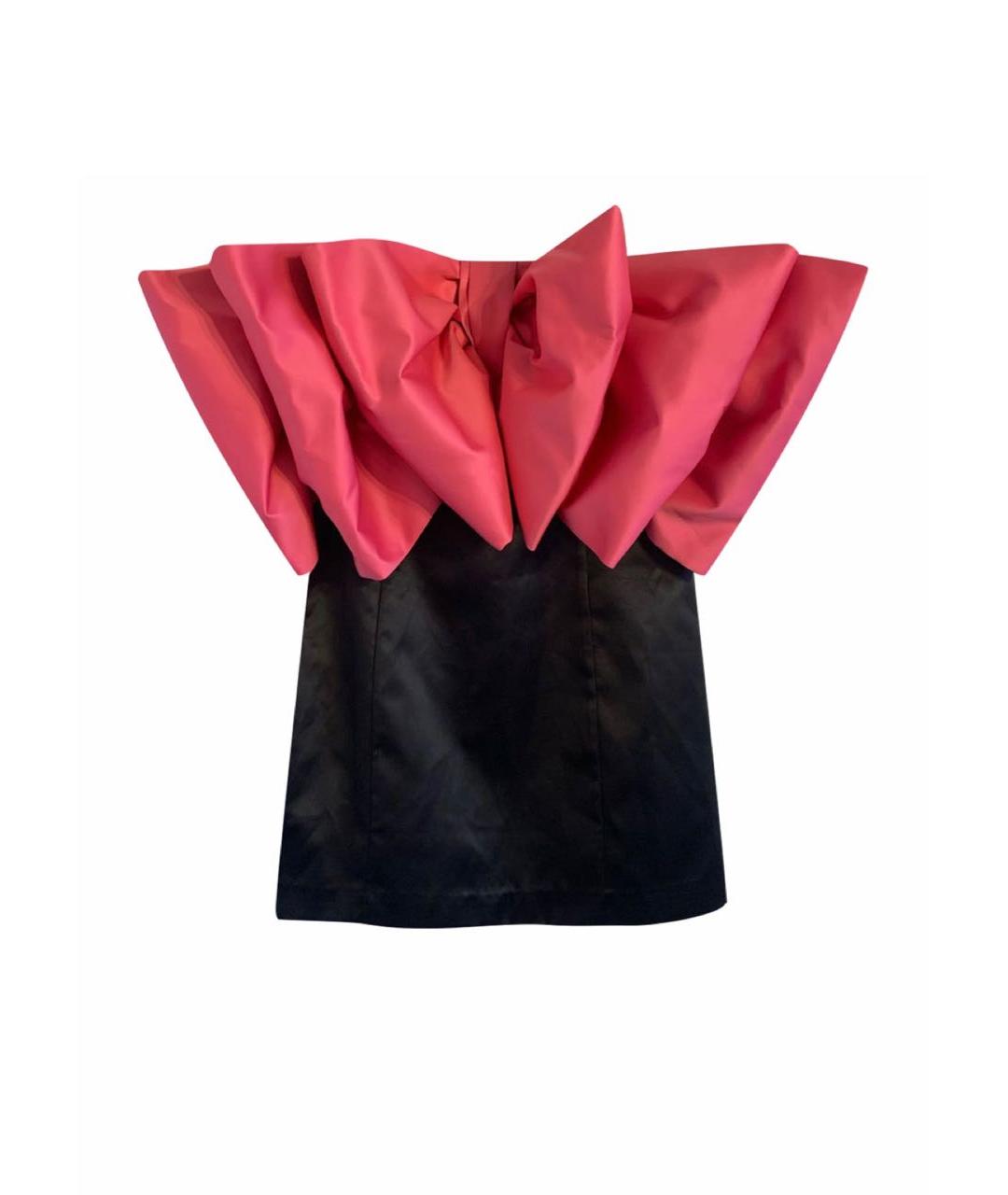 ROTATE Черное атласное вечернее платье, фото 8