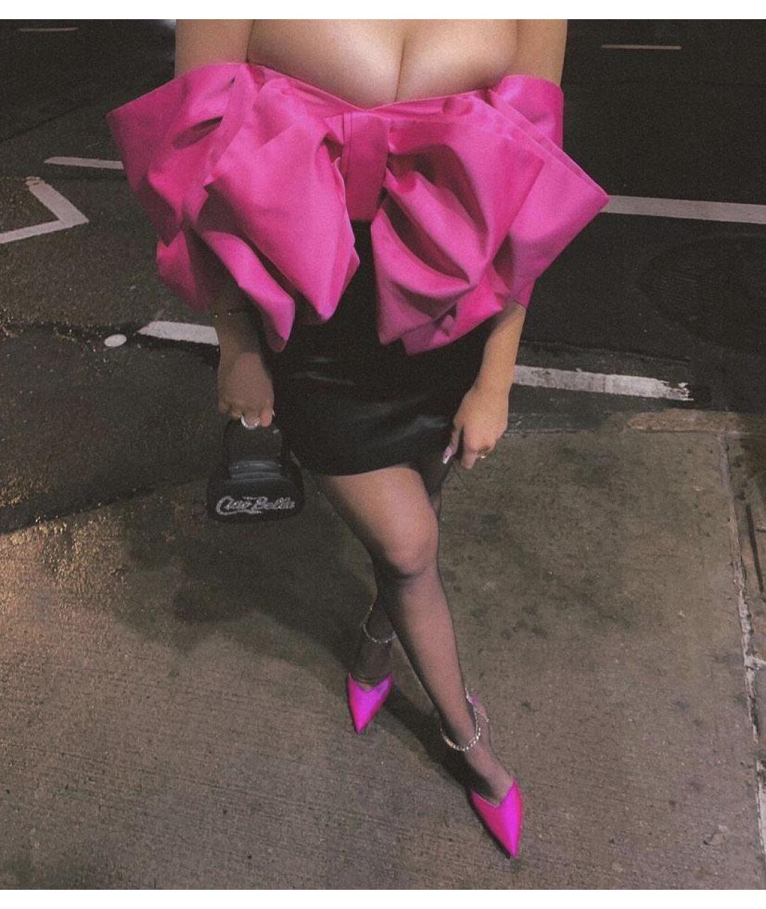 ROTATE Черное атласное вечернее платье, фото 7