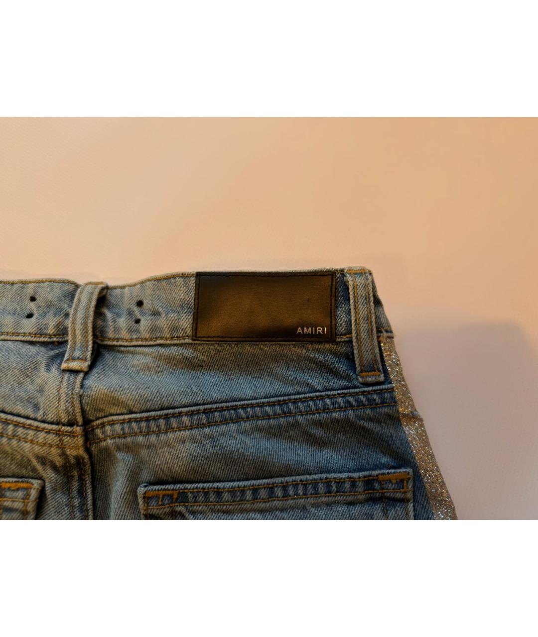 AMIRI Синие хлопковые прямые джинсы, фото 4