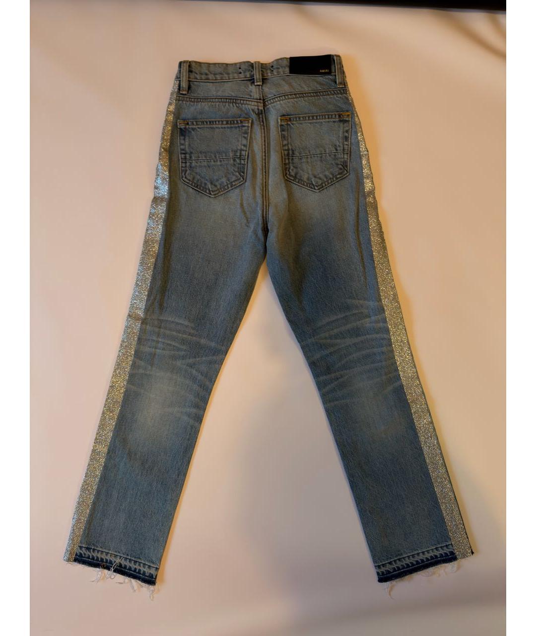 AMIRI Синие хлопковые прямые джинсы, фото 2