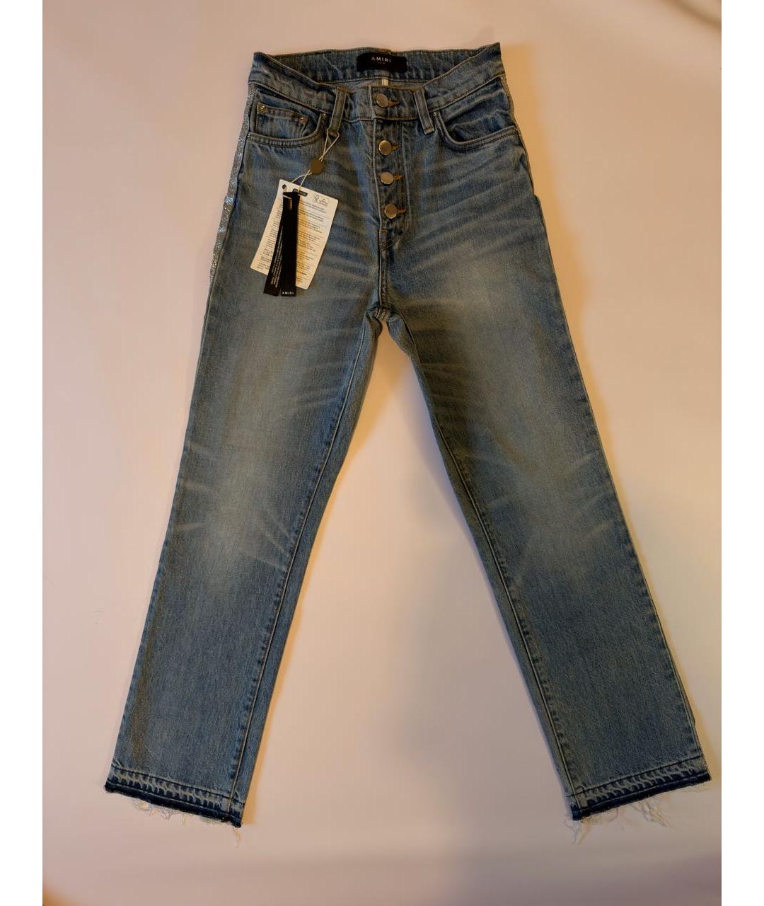 AMIRI Синие хлопковые прямые джинсы, фото 9