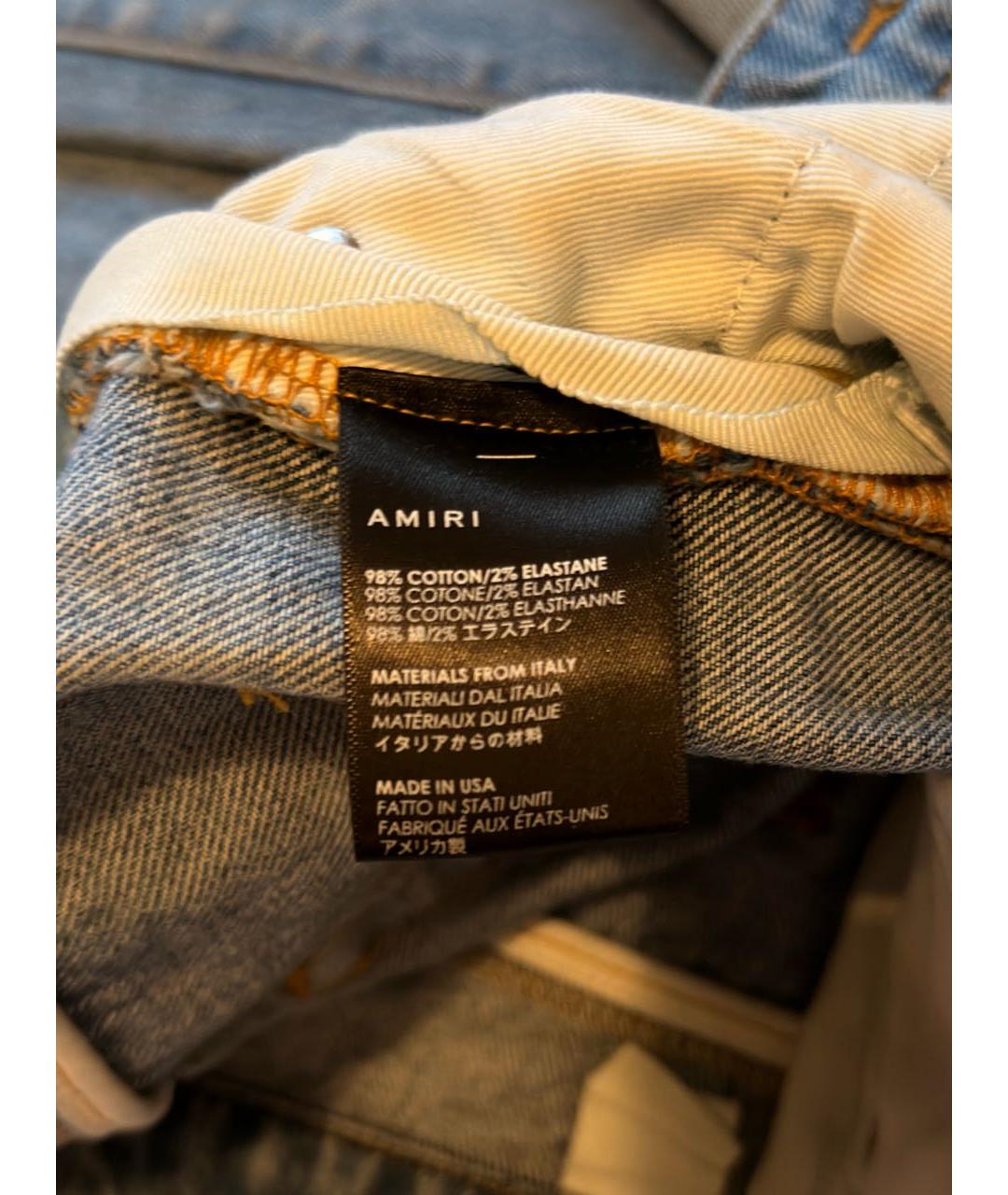 AMIRI Синие хлопковые прямые джинсы, фото 6