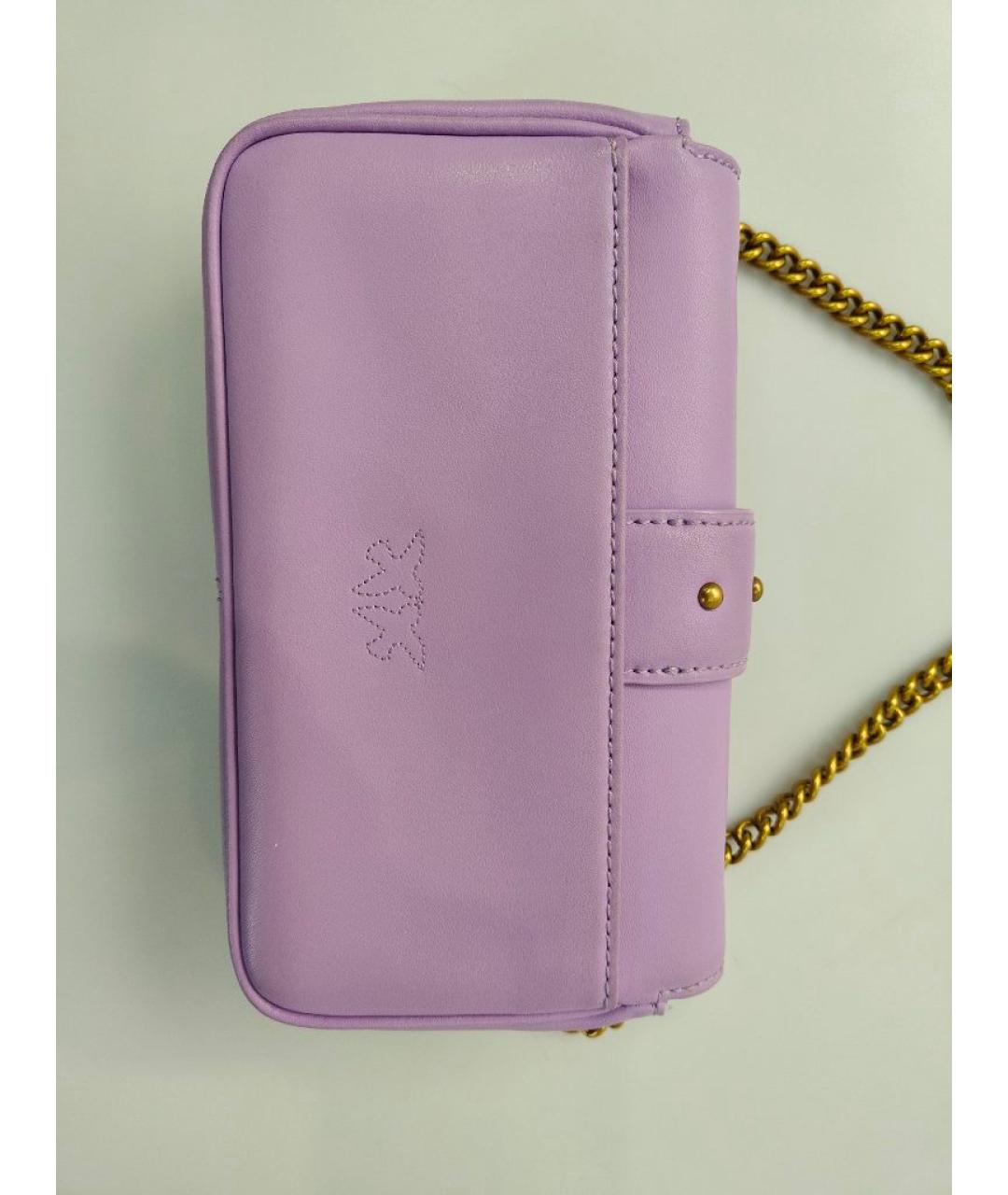 PINKO Фиолетовая кожаная сумка через плечо, фото 3