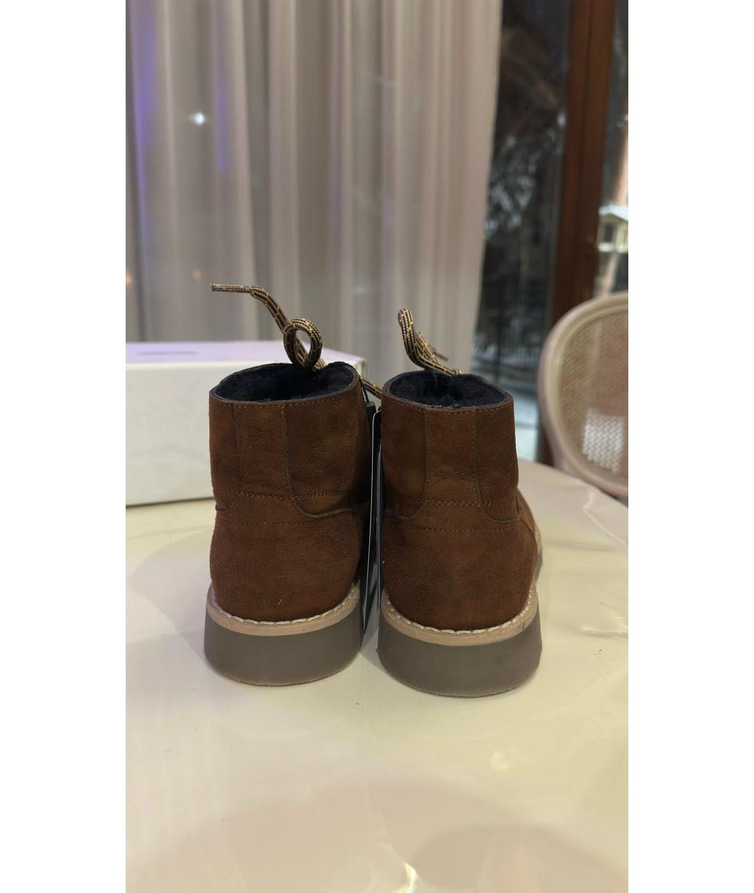 DOLCE & GABBANA KIDS Коричневые замшевые ботинки, фото 4