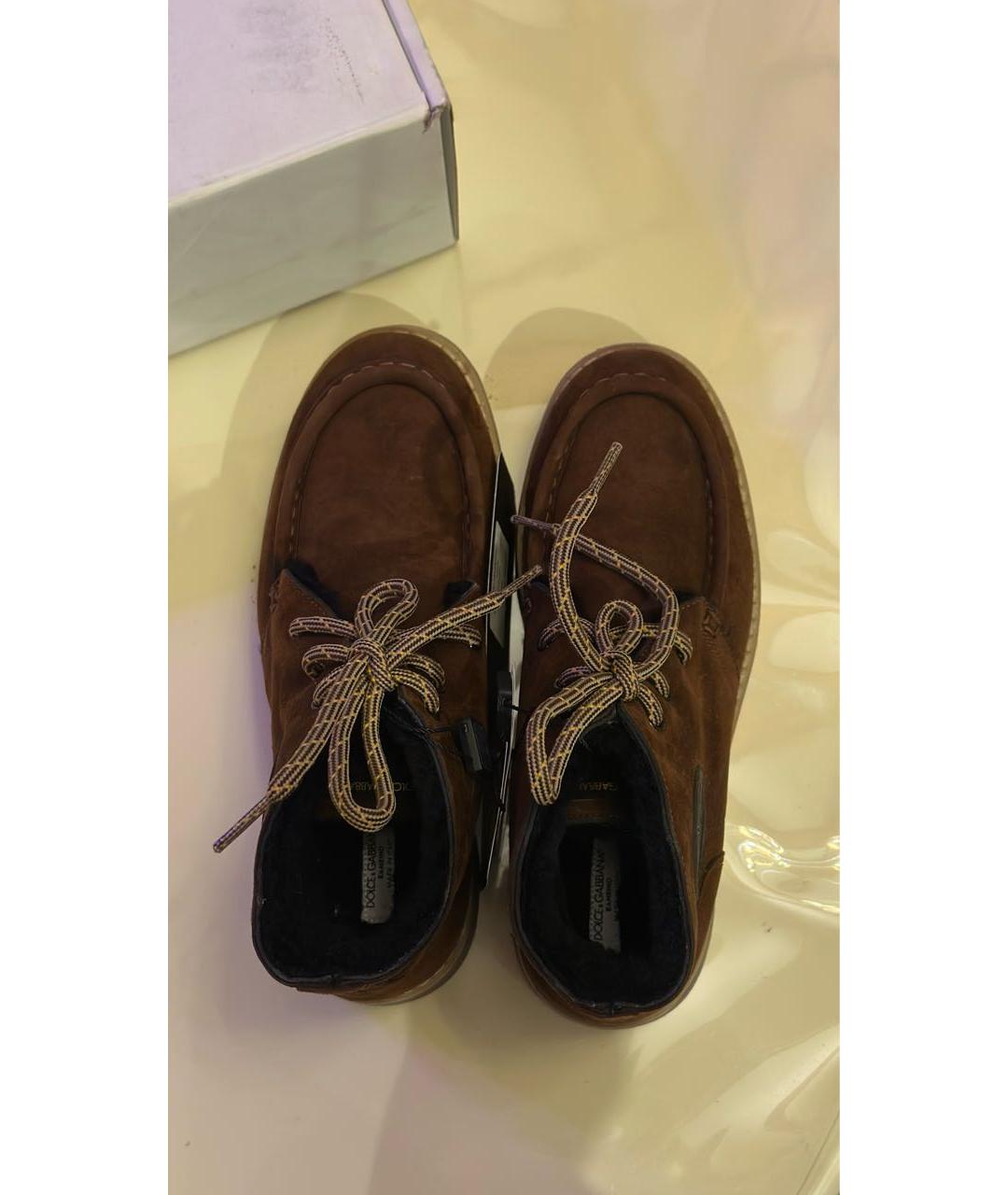 DOLCE & GABBANA KIDS Коричневые замшевые ботинки, фото 3