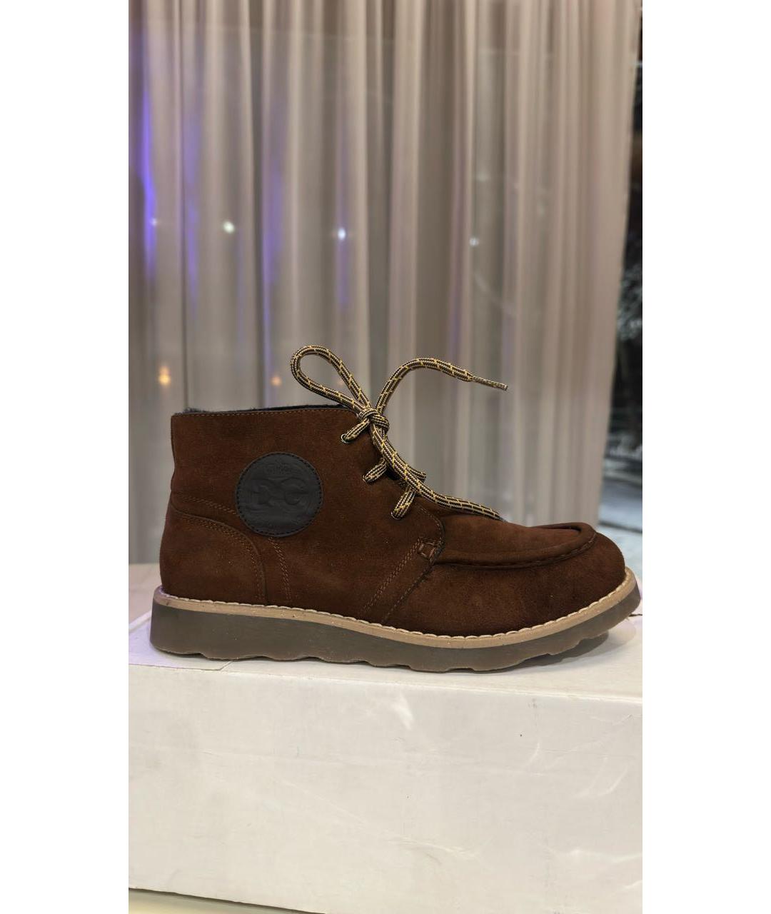 DOLCE & GABBANA KIDS Коричневые замшевые ботинки, фото 5
