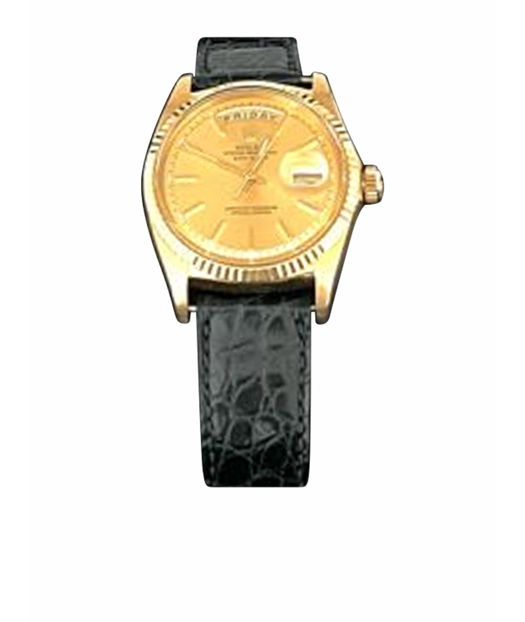 ROLEX Зеленые часы из желтого золота, фото 1