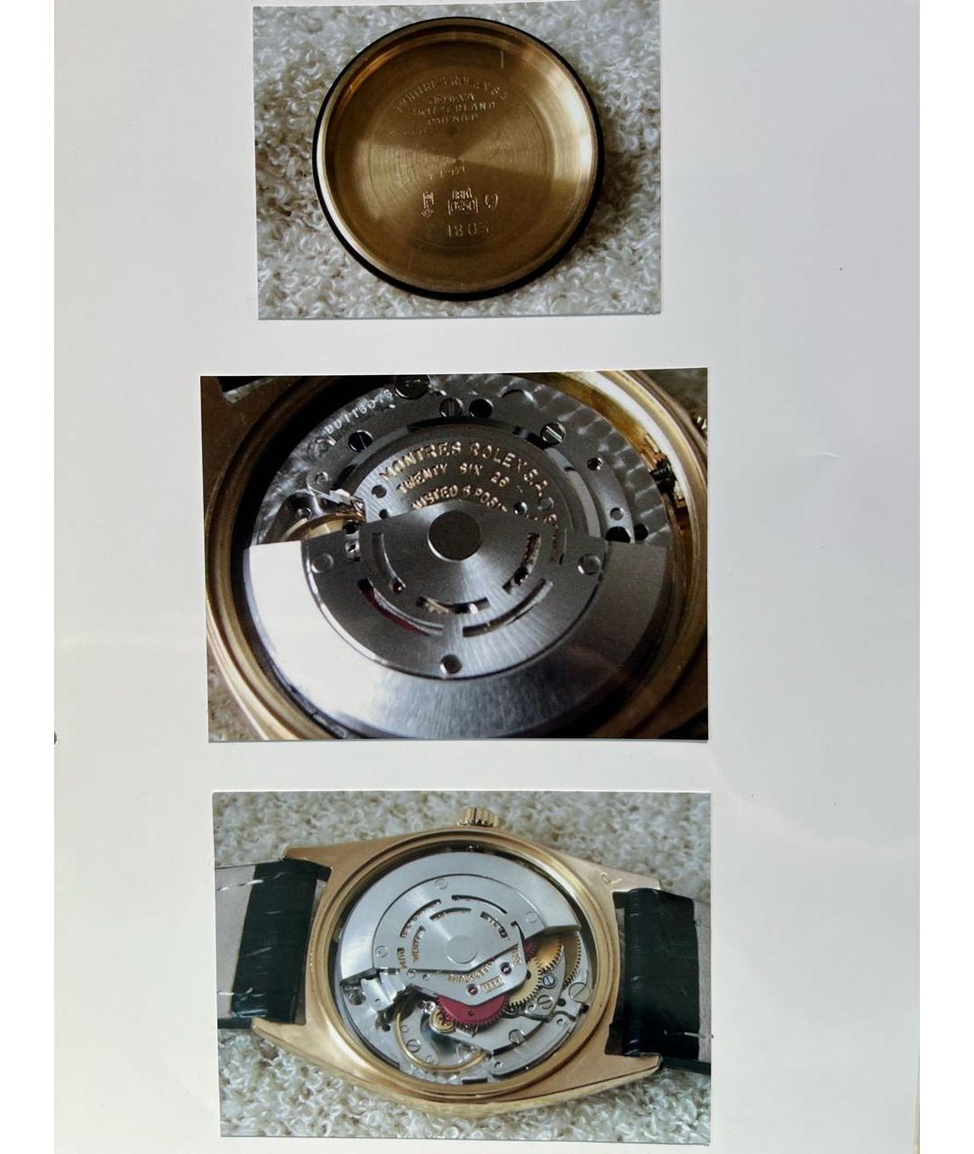 ROLEX Зеленые часы из желтого золота, фото 7