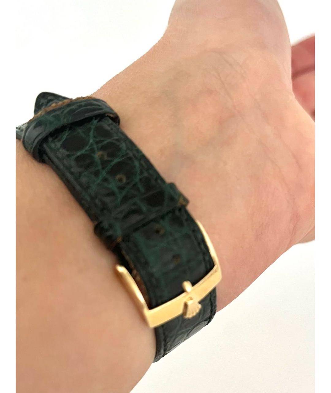 ROLEX Зеленые часы из желтого золота, фото 4