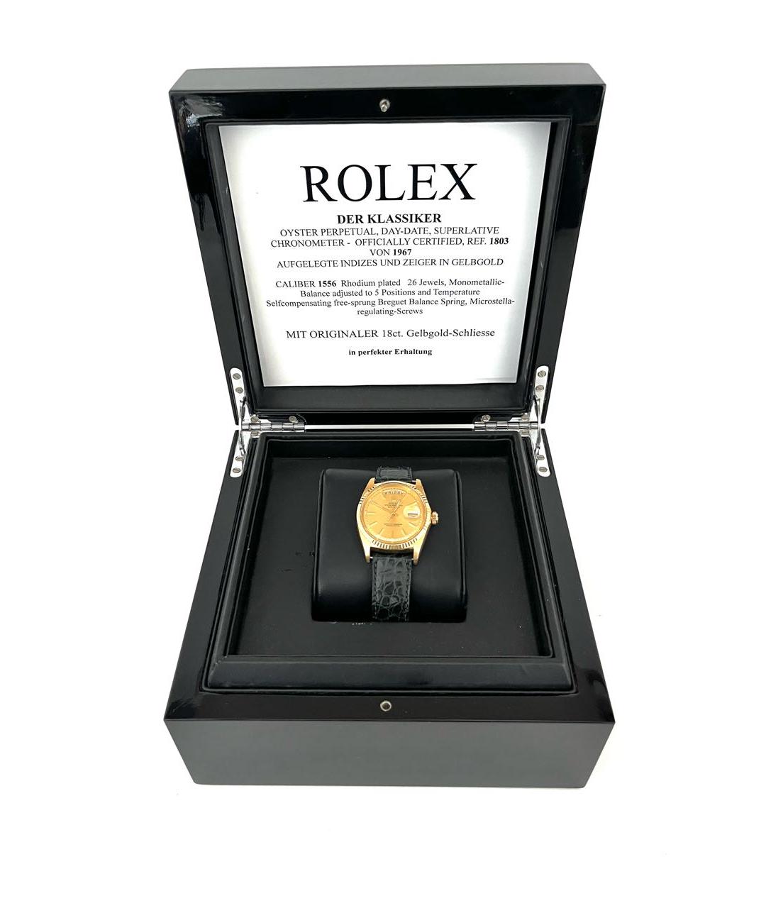 ROLEX Зеленые часы из желтого золота, фото 9