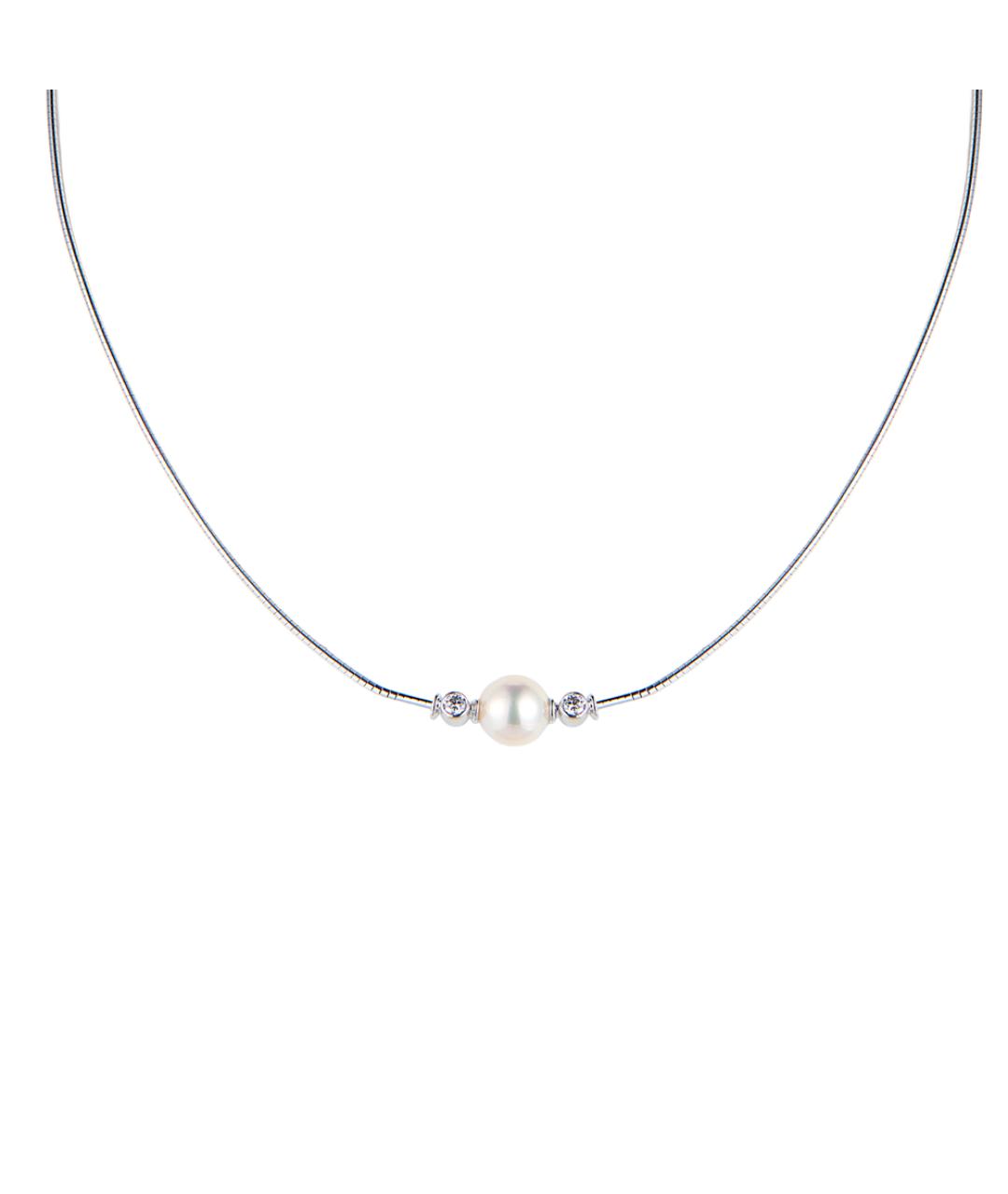 Mikimoto Серебряное колье из белого золота, фото 2