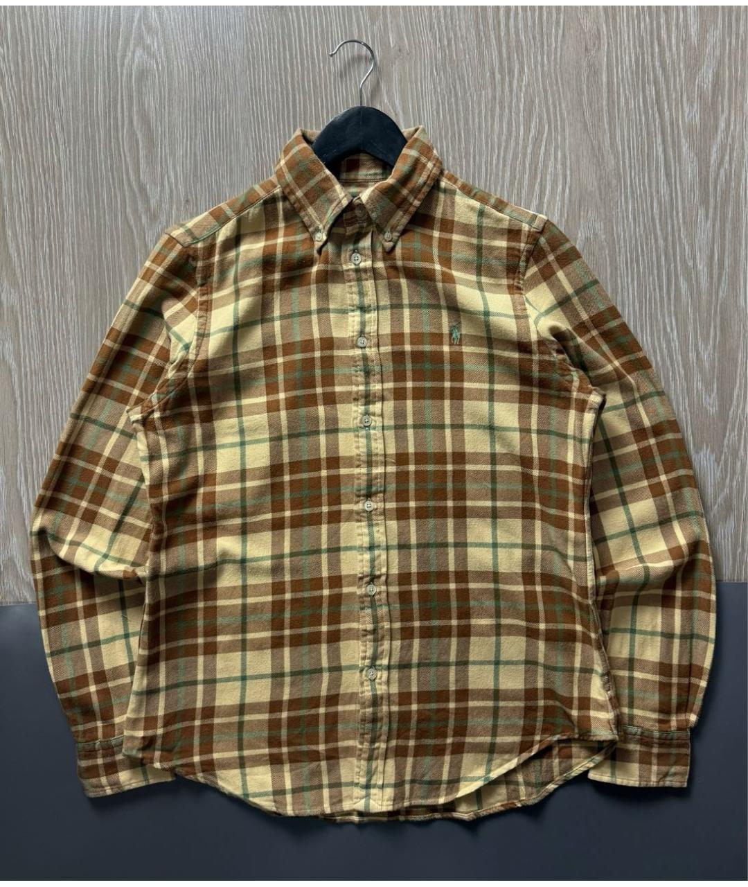 RALPH LAUREN Горчичная хлопковая кэжуал рубашка, фото 7