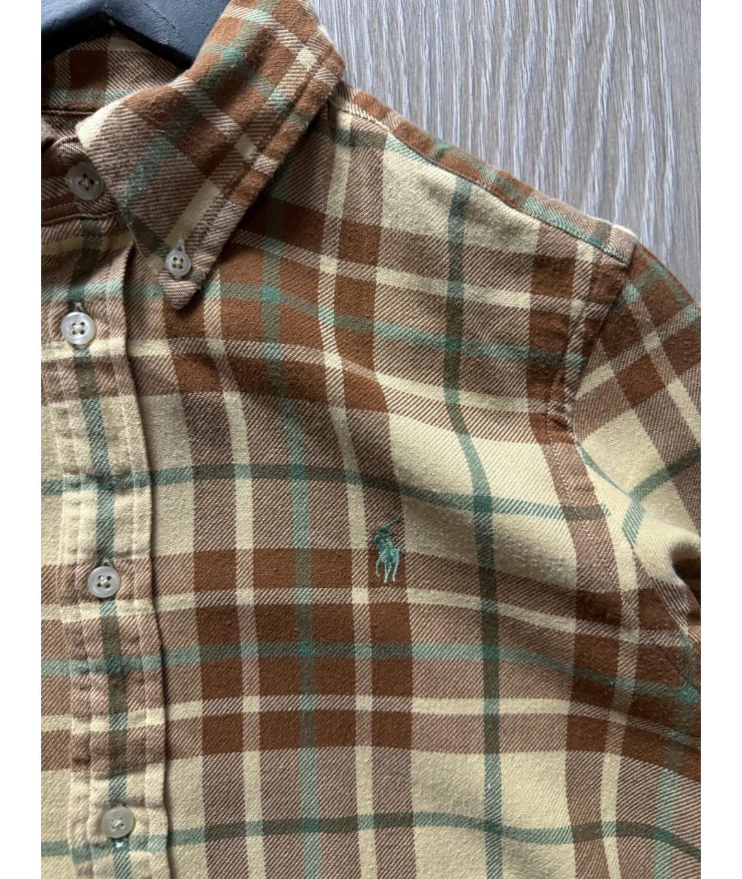 RALPH LAUREN Горчичная хлопковая кэжуал рубашка, фото 3