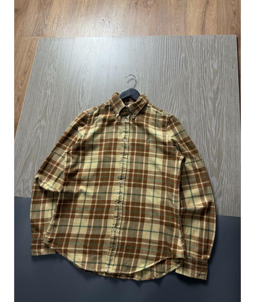 RALPH LAUREN Горчичная хлопковая кэжуал рубашка, фото 2