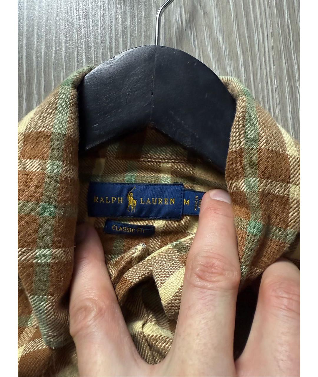 RALPH LAUREN Горчичная хлопковая кэжуал рубашка, фото 4