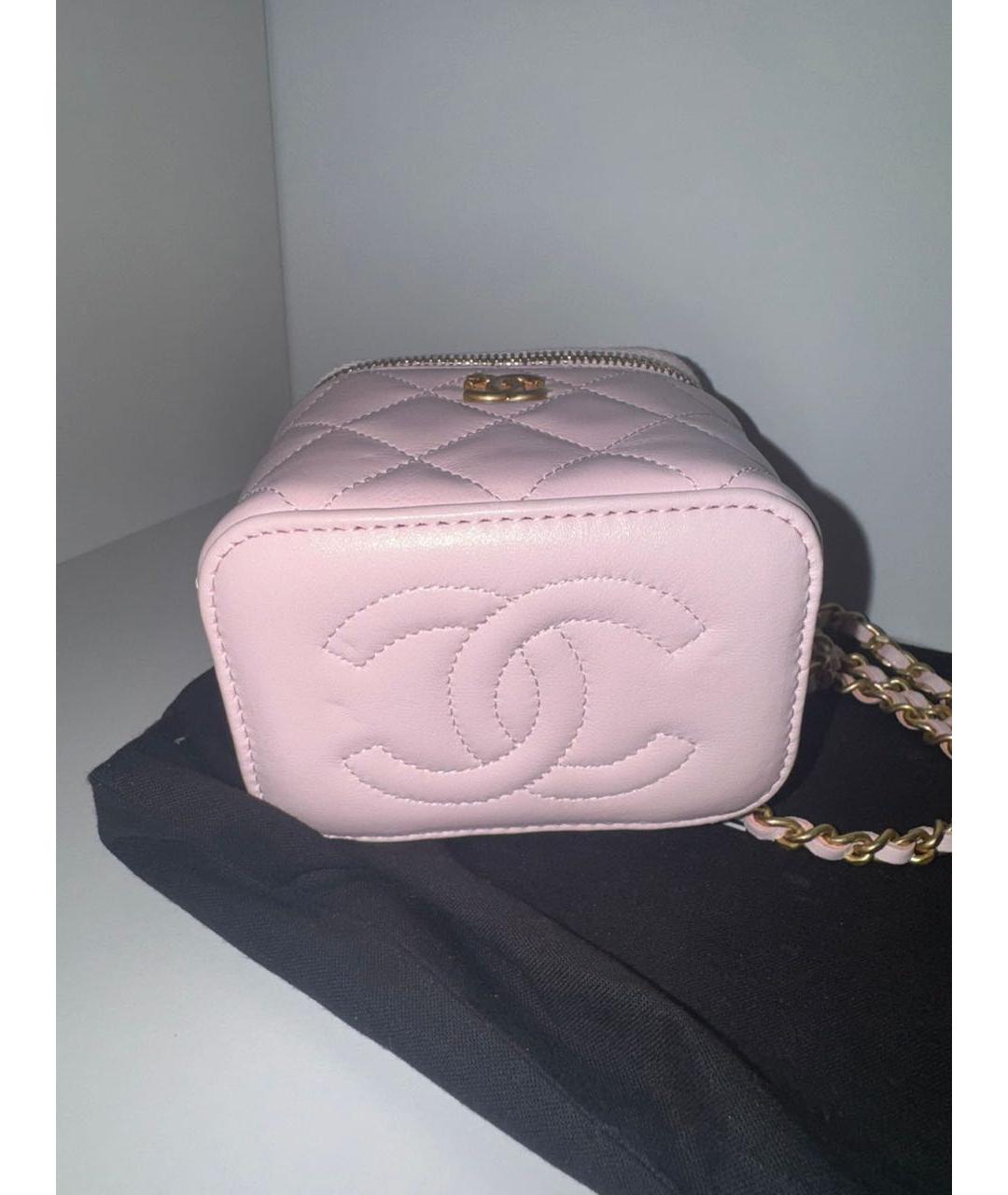 CHANEL Розовая кожаная сумка через плечо, фото 4