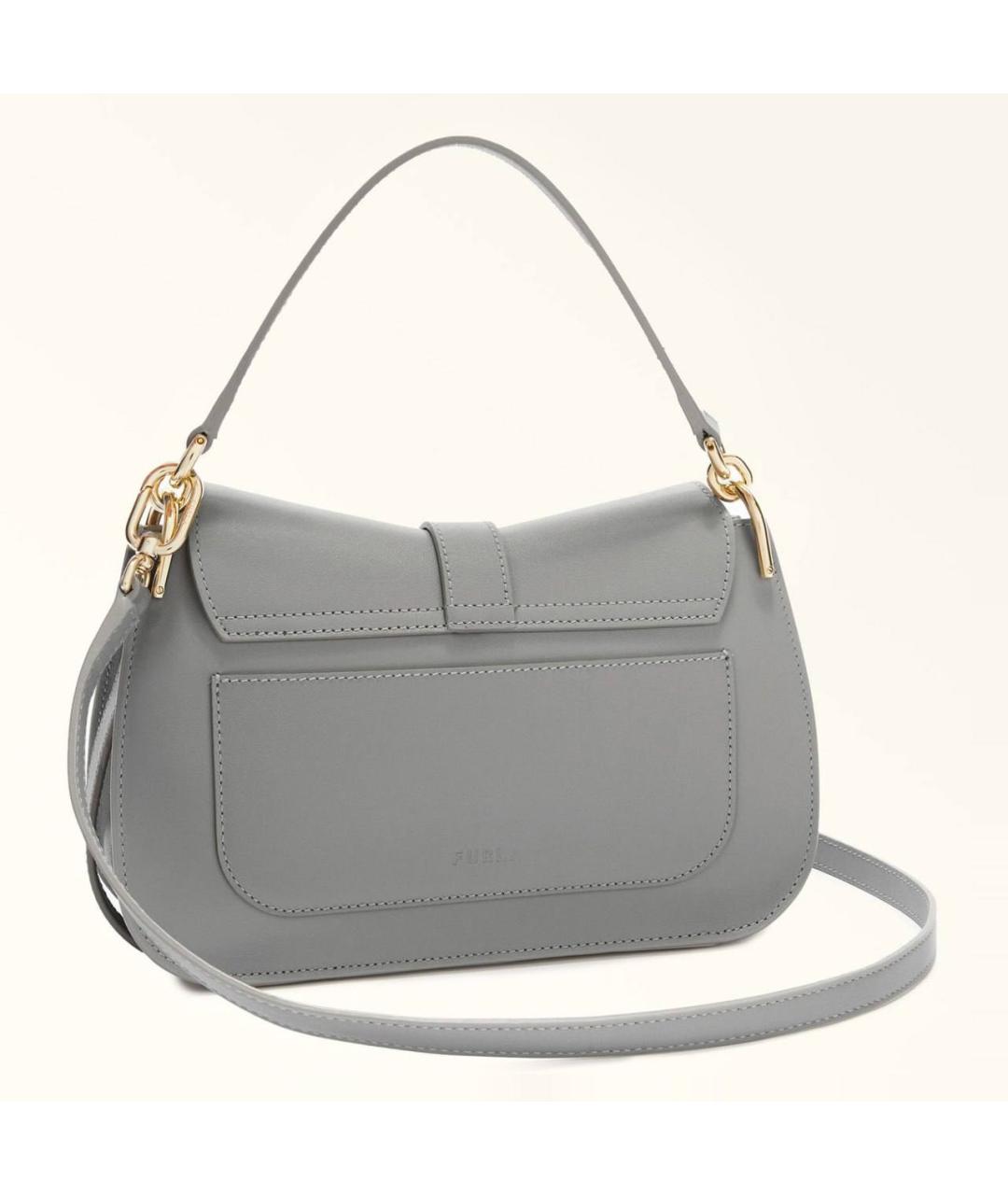 FURLA Серая кожаная сумка через плечо, фото 5