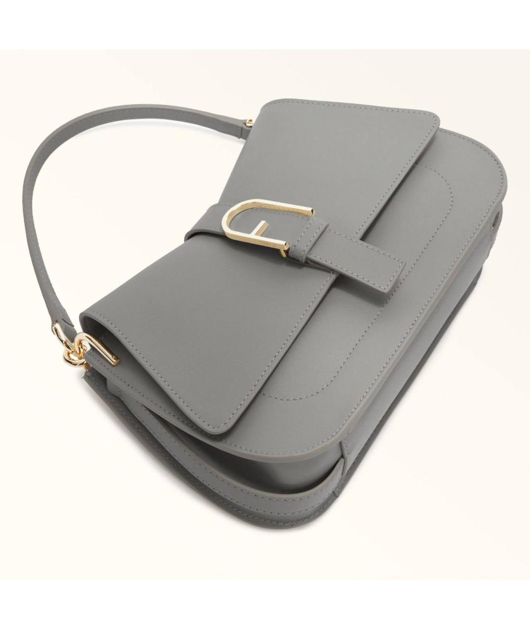 FURLA Серая кожаная сумка через плечо, фото 2