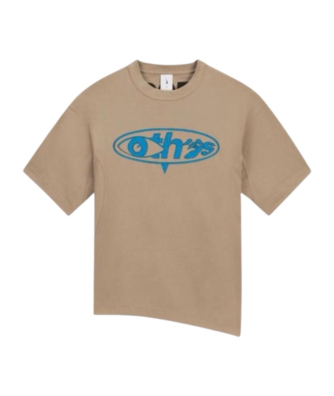 NIKE X OFF-WHITE Бежевая хлопко-полиэстеровая майка, фото 1