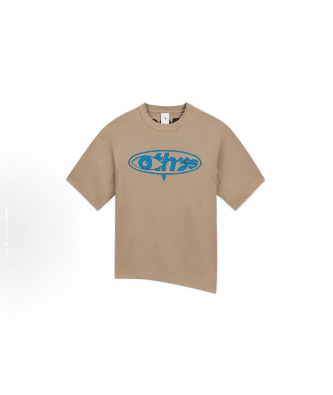 NIKE X OFF-WHITE Бежевая хлопко-полиэстеровая майка, фото 3