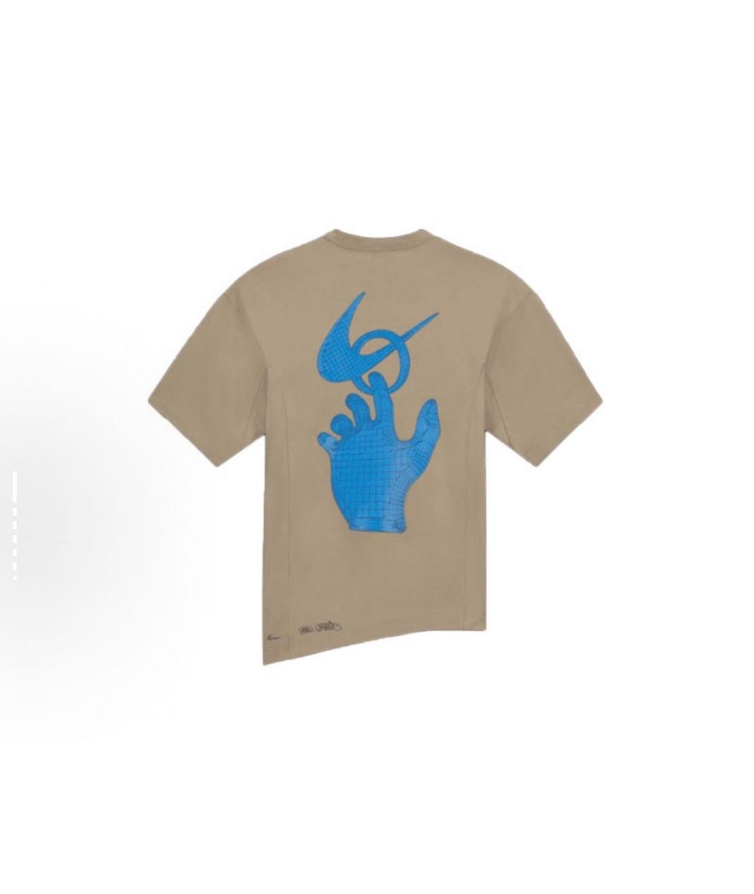 NIKE X OFF-WHITE Бежевая хлопко-полиэстеровая майка, фото 2