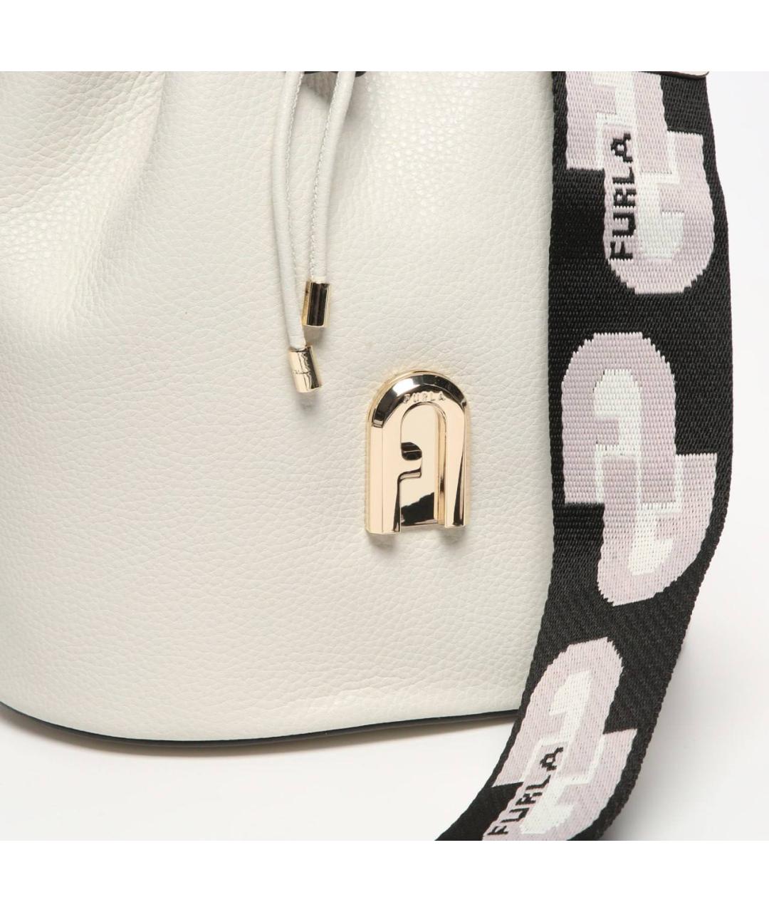 FURLA Белая кожаная сумка через плечо, фото 5