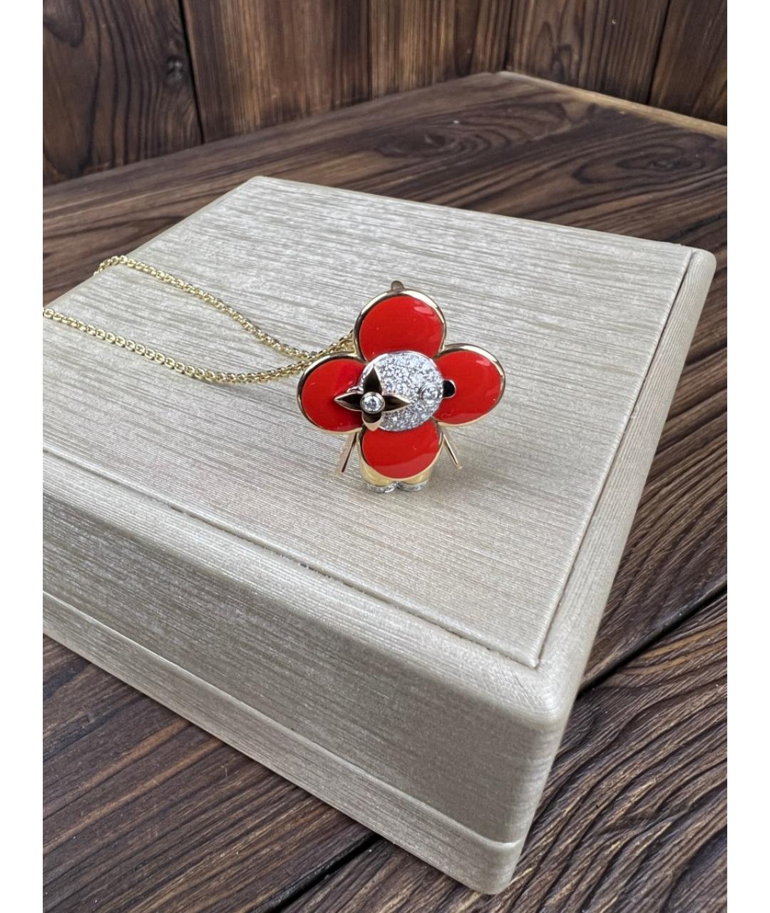 LOUIS VUITTON Красная подвеска из желтого золота, фото 3