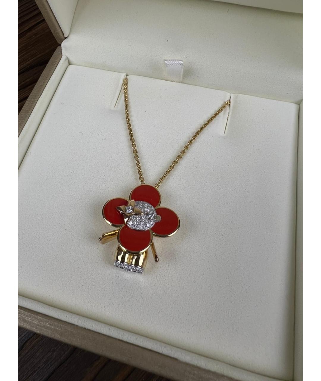 LOUIS VUITTON Красная подвеска из желтого золота, фото 2