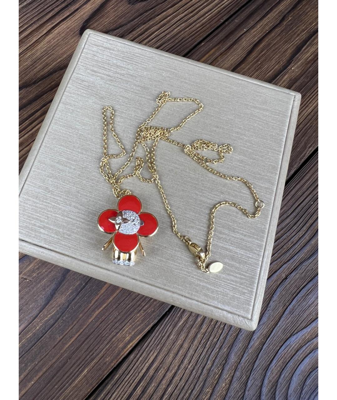 LOUIS VUITTON Красная подвеска из желтого золота, фото 4