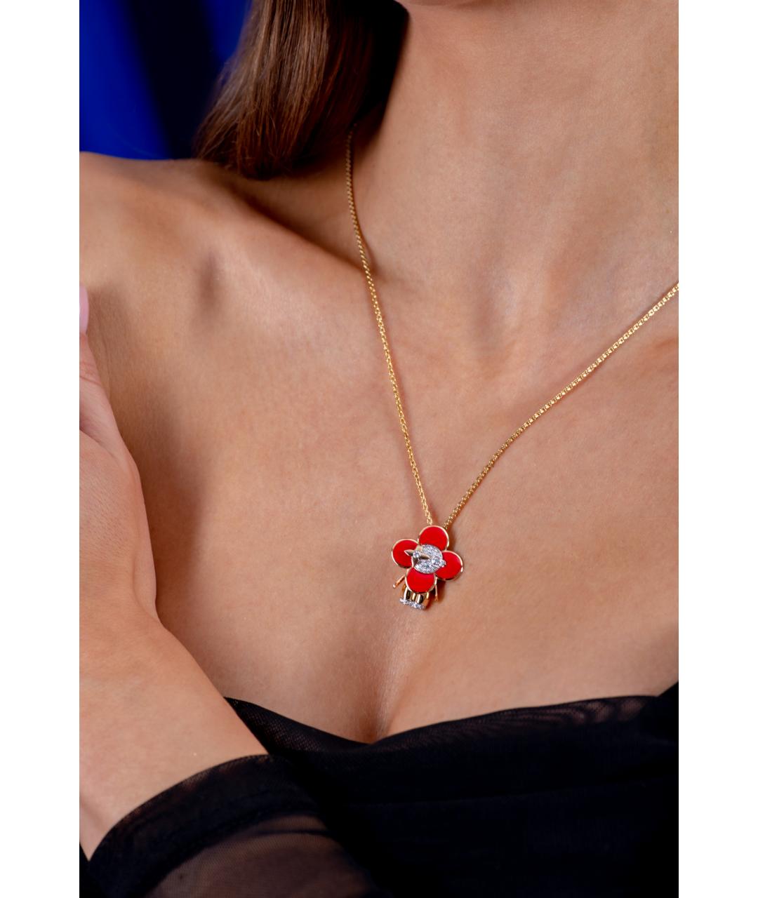 LOUIS VUITTON Красная подвеска из желтого золота, фото 8