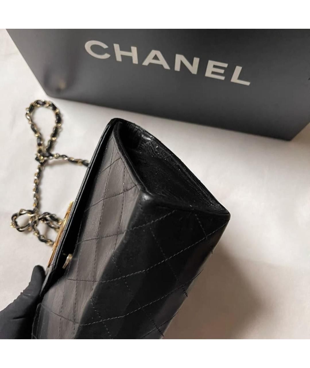 CHANEL Черная кожаная сумка через плечо, фото 7