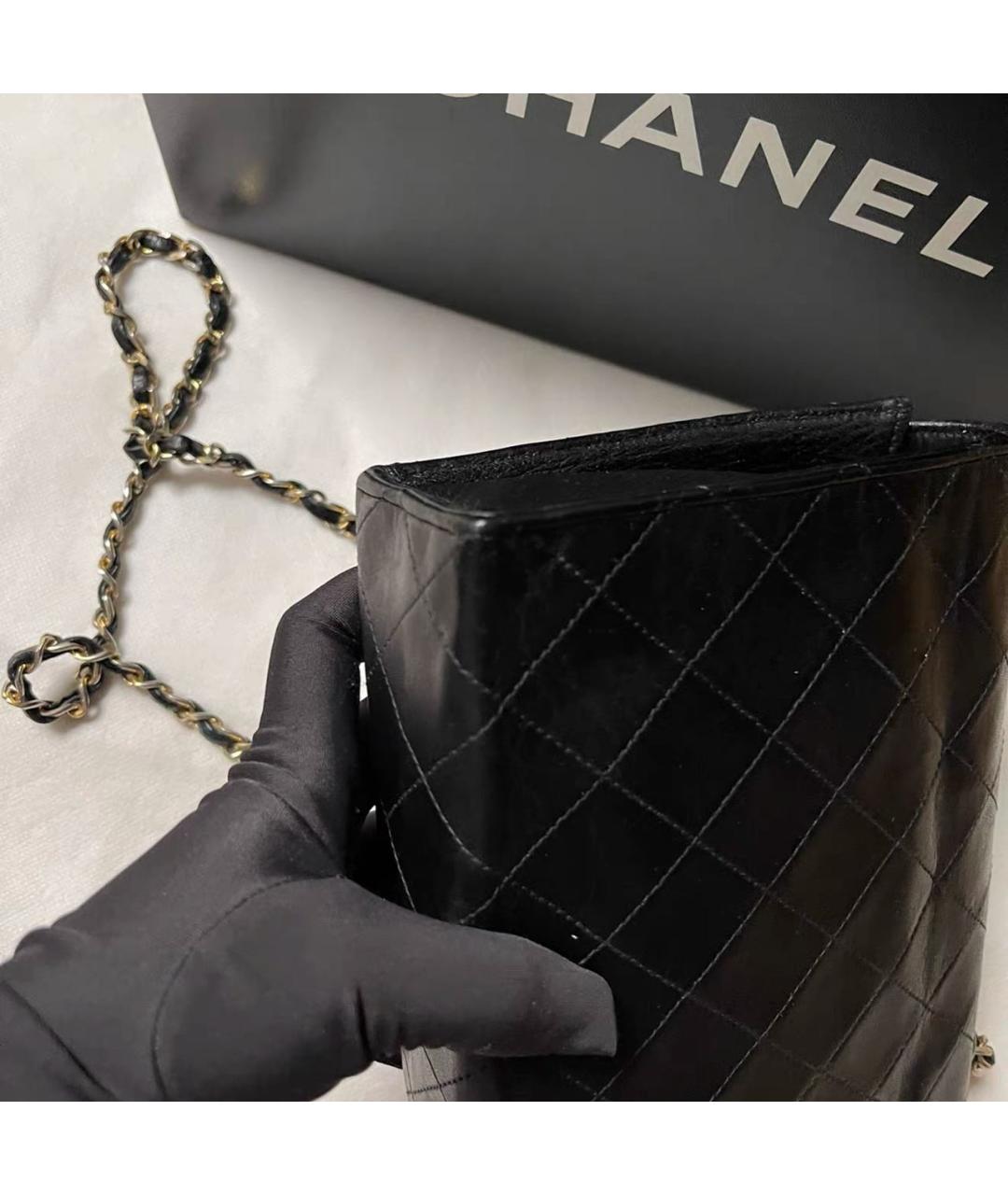 CHANEL Черная кожаная сумка через плечо, фото 6