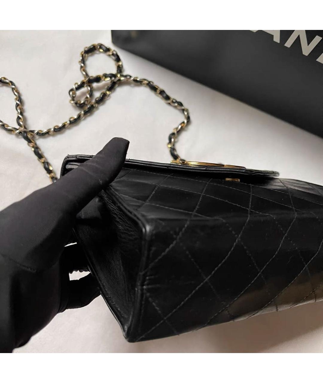 CHANEL Черная кожаная сумка через плечо, фото 4