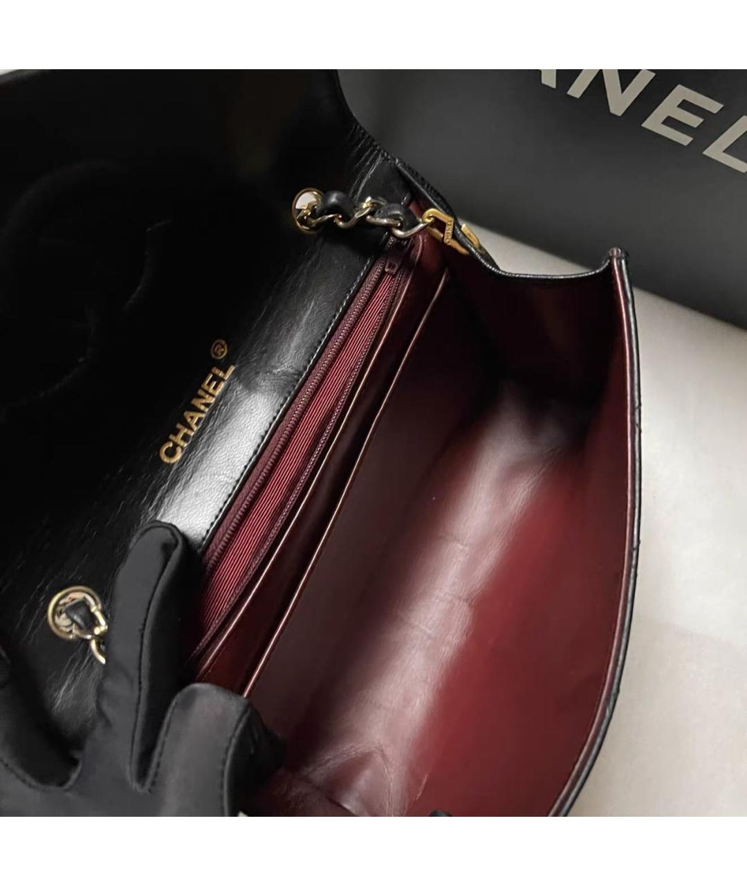 CHANEL Черная кожаная сумка через плечо, фото 8