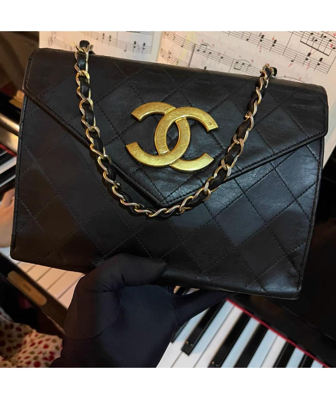 CHANEL Черная кожаная сумка через плечо, фото 9