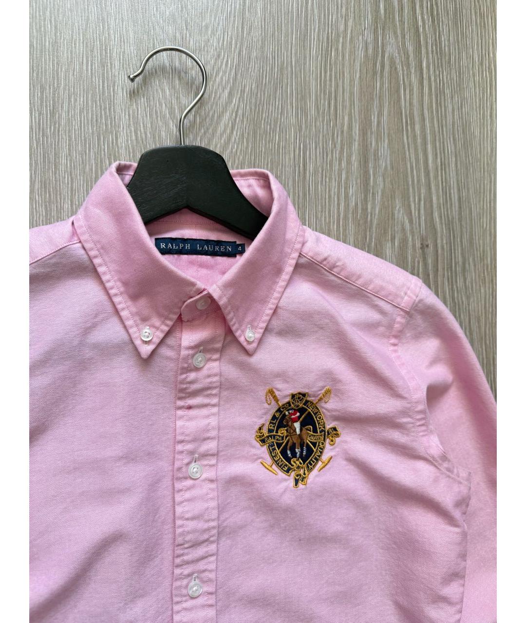 RALPH LAUREN Розовая хлопковая рубашка, фото 2