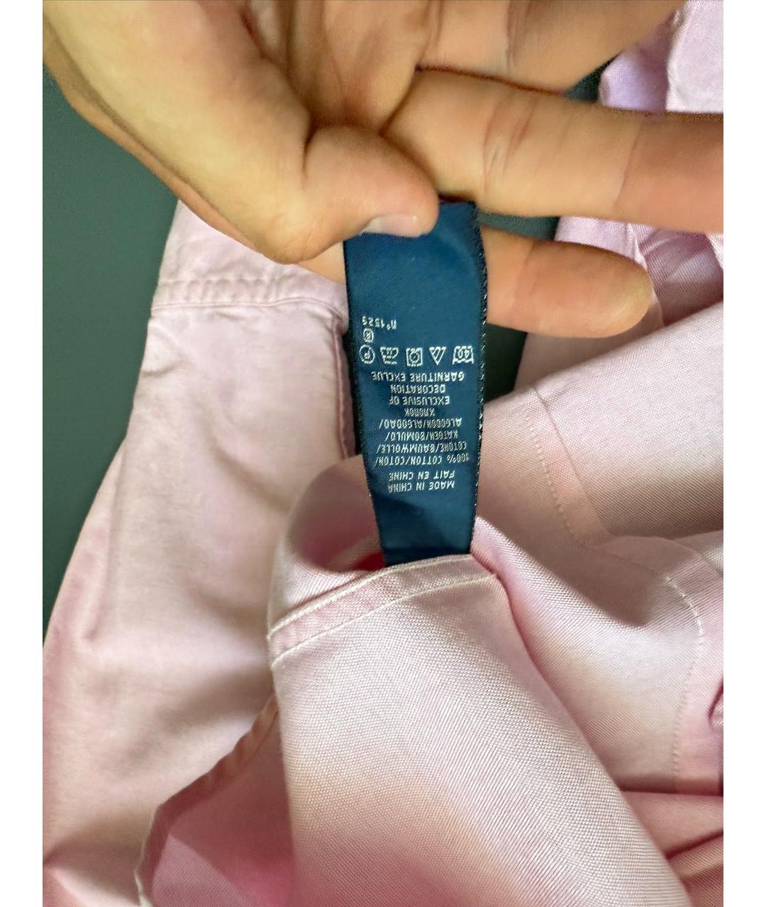 RALPH LAUREN Розовая хлопковая рубашка, фото 3