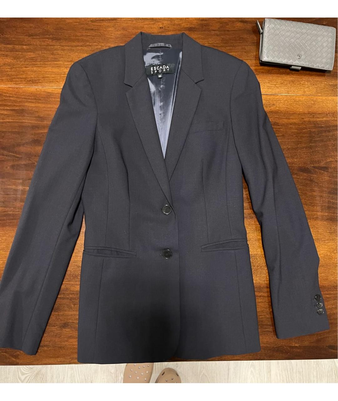 ESCADA Темно-синий шерстяной жакет/пиджак, фото 3