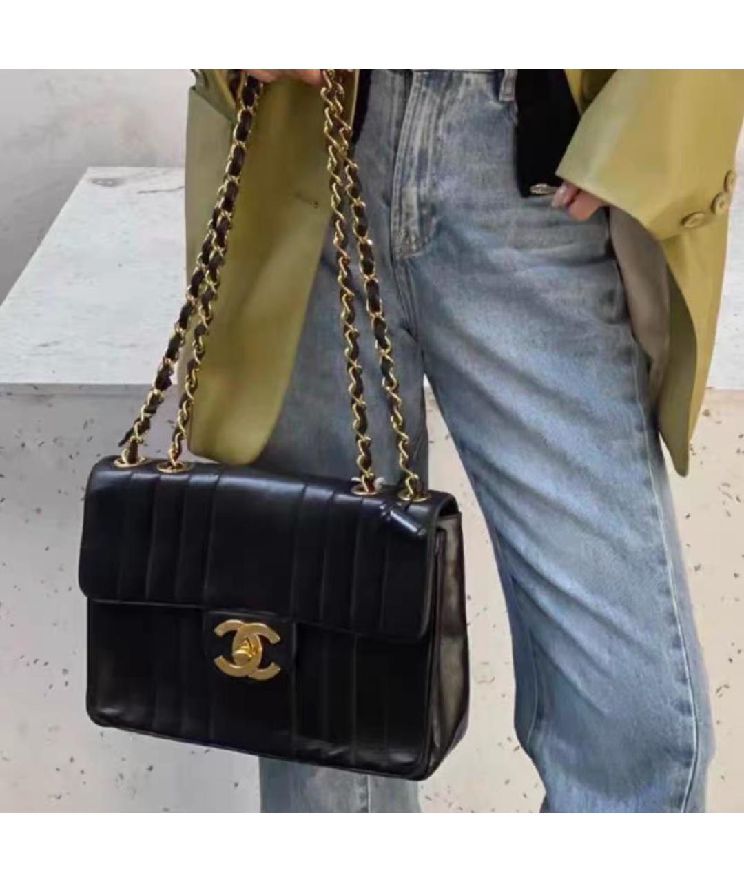 CHANEL Черная кожаная сумка через плечо, фото 7