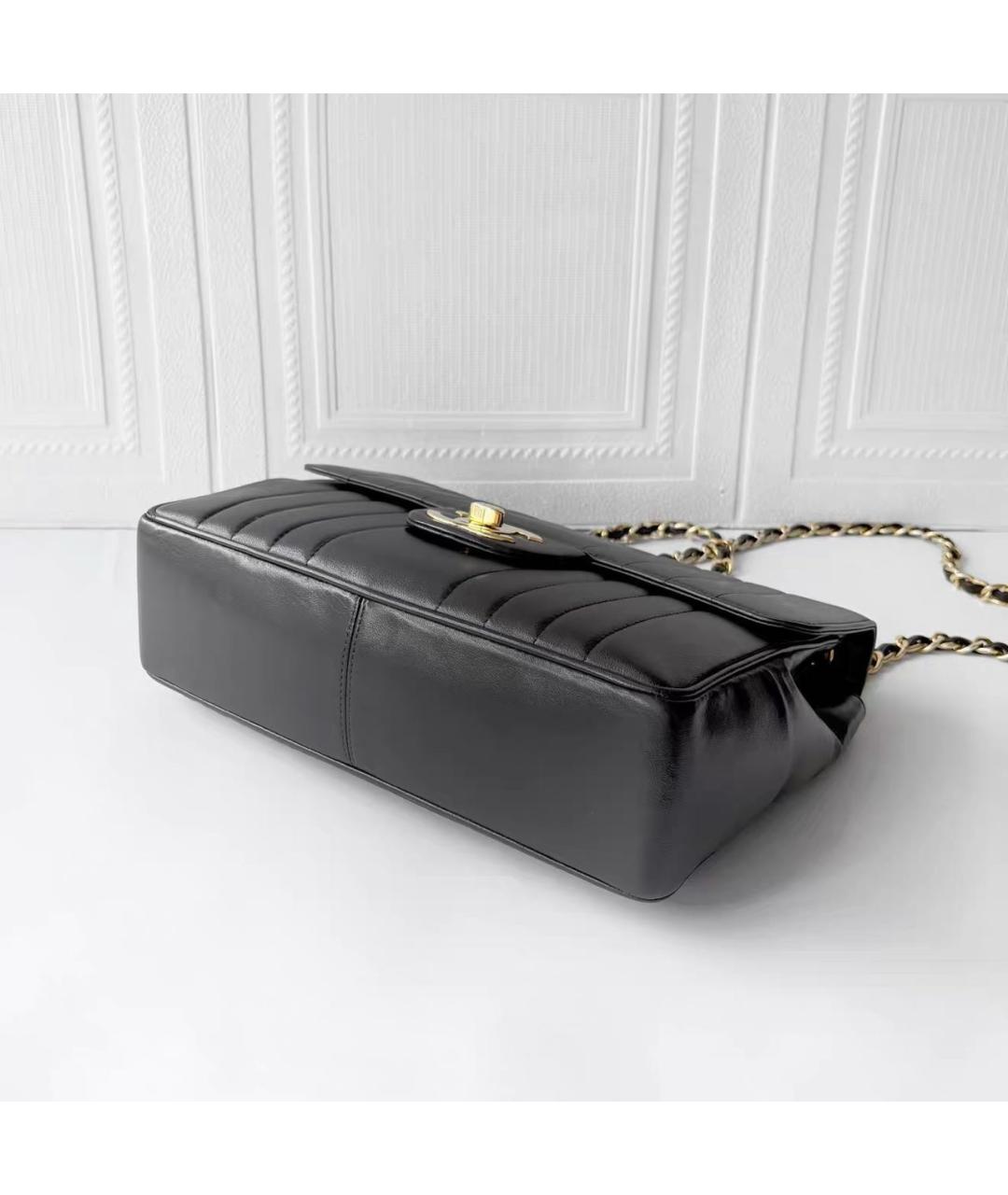 CHANEL Черная кожаная сумка через плечо, фото 5
